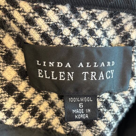 Linda Allard Ellen Tracy Women's Black White Wool Blazer Jacket Size 6 EUC - Picture 4 of 4